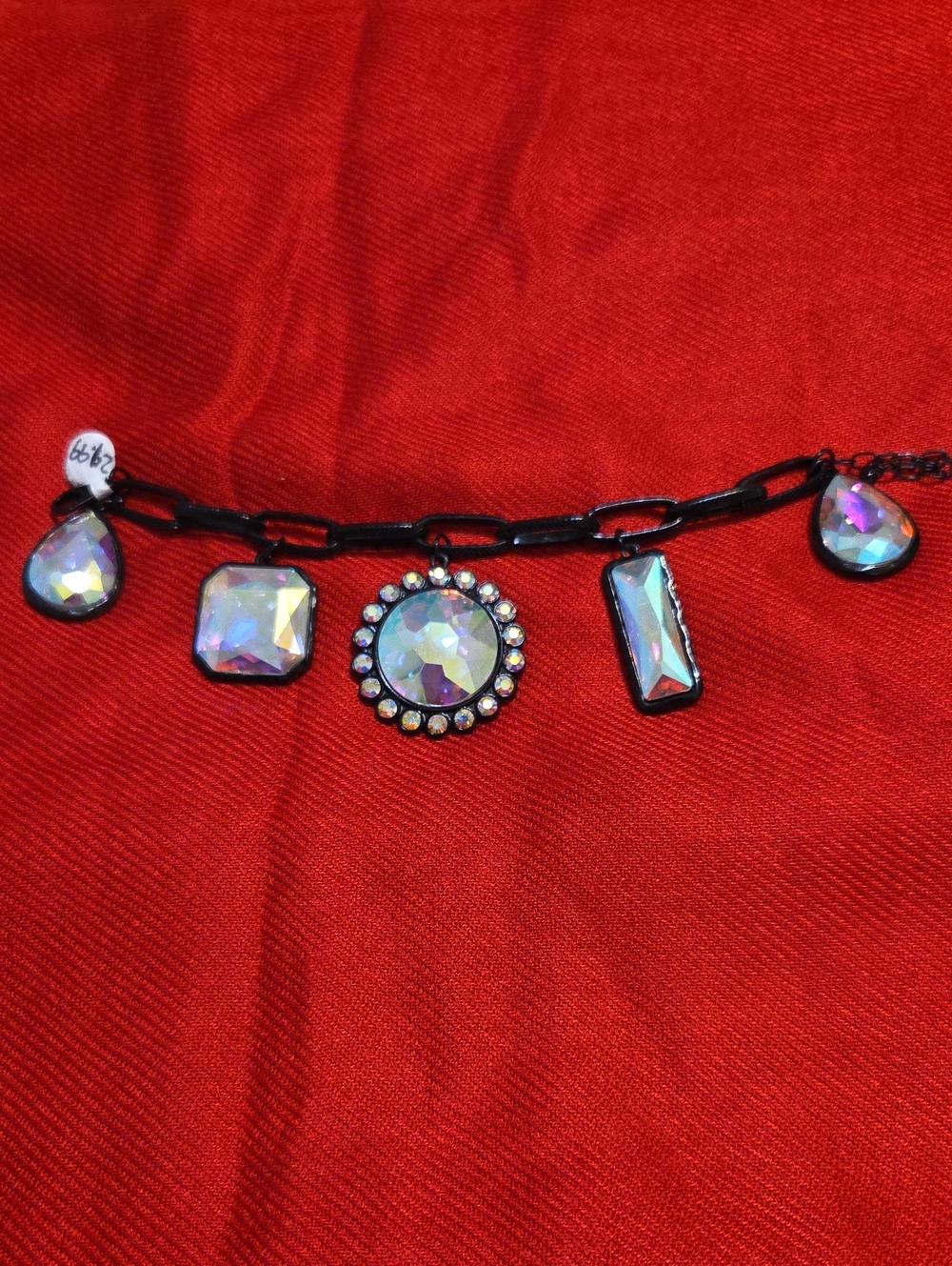 Aurora Crystal Charm Bracelet - Iridescent Gems